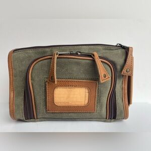 Buffalo Jackson Trading Co. Leather & Canvas Dopp Toiletry Travel Bag Top-Grain